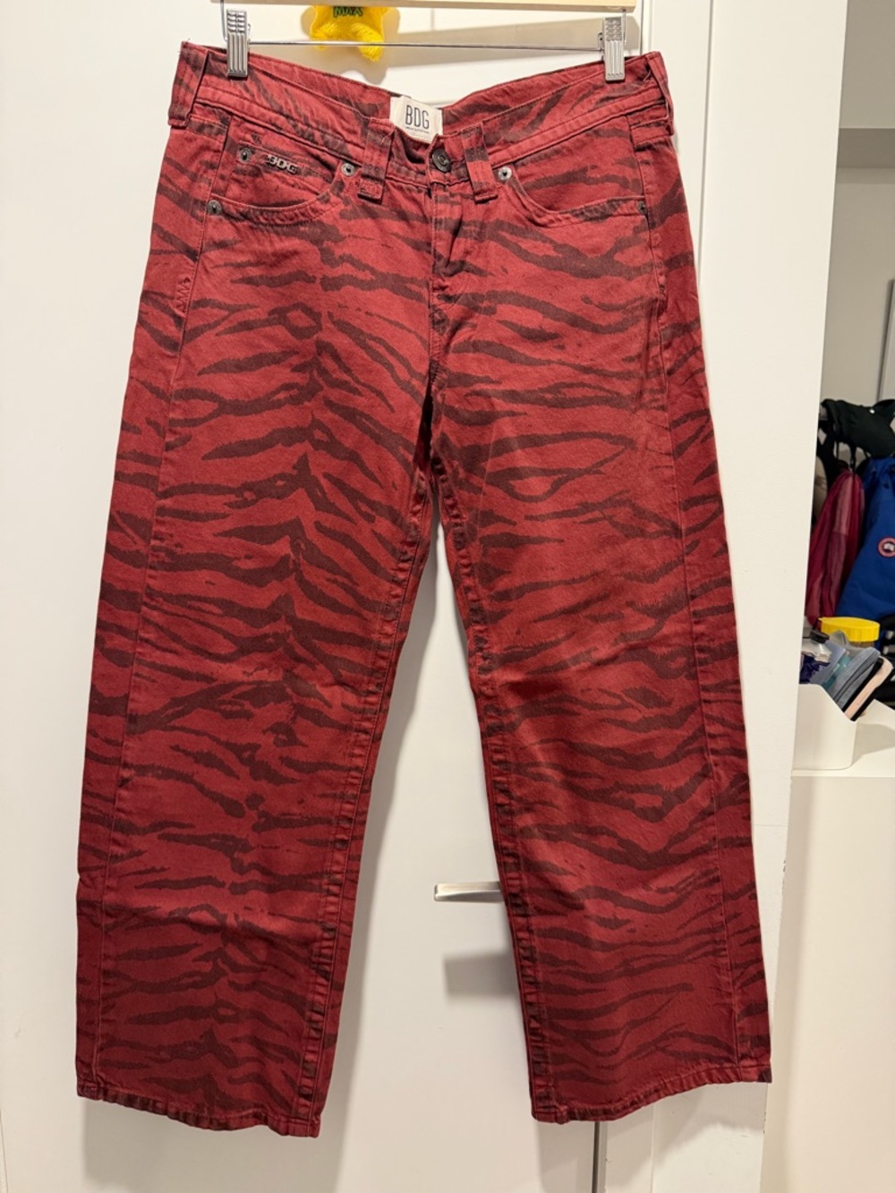 BDG Maroon Tiger-Print Jeans